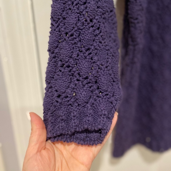 B. Moss Vintage Blue Crocheted Sweater – 100% Cotton, Size XL - Picture 8 of 9